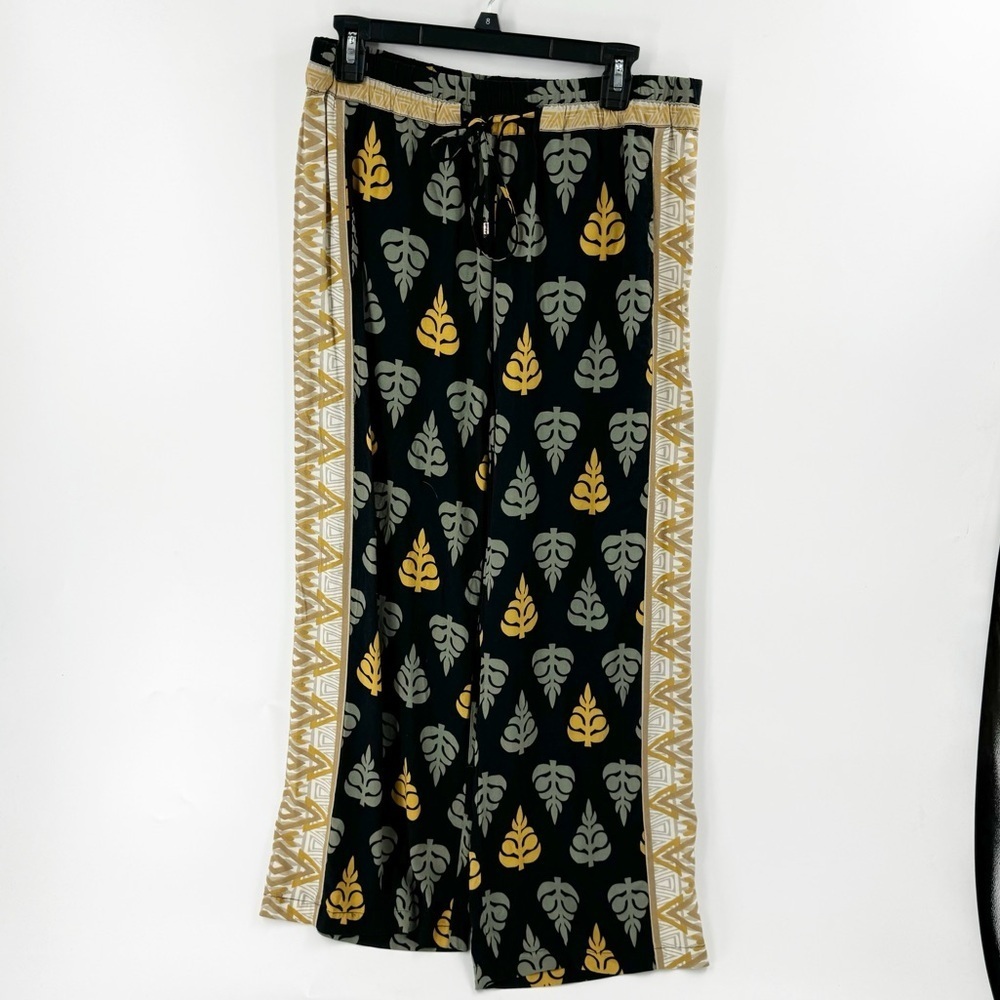 ✅Soft Surroundings Bar Reef Pant Wide Leg Size Medium Pockets Pull On Multicolor